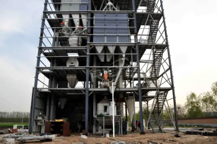 5-7TPH livestock feed production line installation site, tower type animal feed mill in South Africa