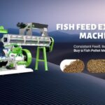 Fish-feed-extruder for floating fish feed processing