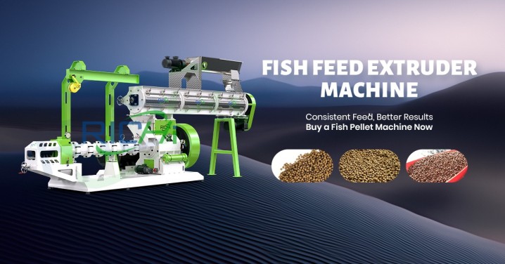 Fish-feed-extruder for floating fish feed processing